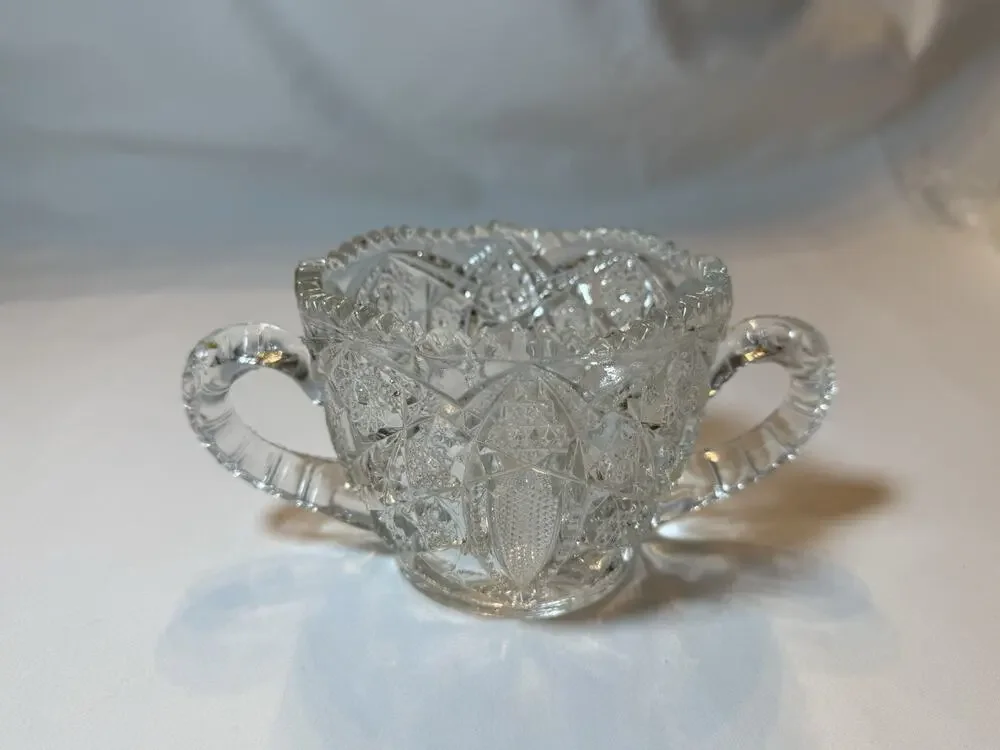 1930’s Pressed Glass, Star Design, MG6 by McKee 4” W x 3.5” H